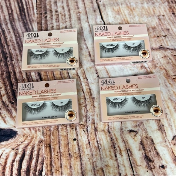 ARDELL Naked Lashes 421 (4 Pairs) and Eylure 18 Hour Lash Glue Black Finish New - Picture 4 of 14